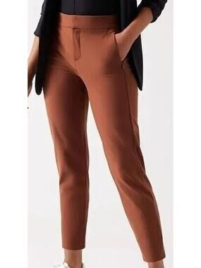 Athleta Stellar Trouser Pants 14 Tall Rust Burnt Orange Athletic